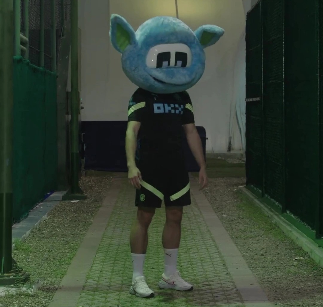 He even dressed up in the Man City mascot's head