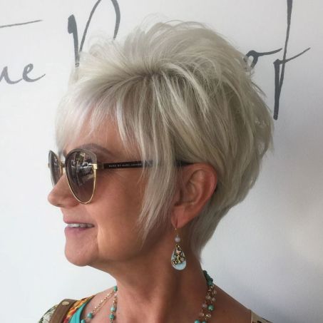 50+ Long Ash Blonde Pixie for Fine Hair