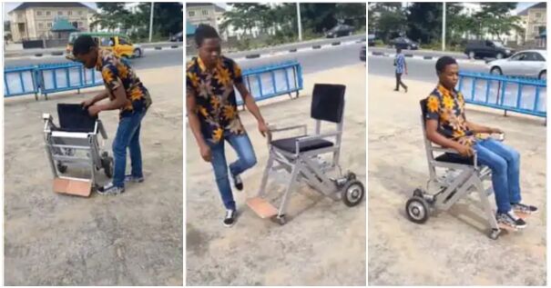 Nigerian man builds foldable electric wheelchair |skabash.com