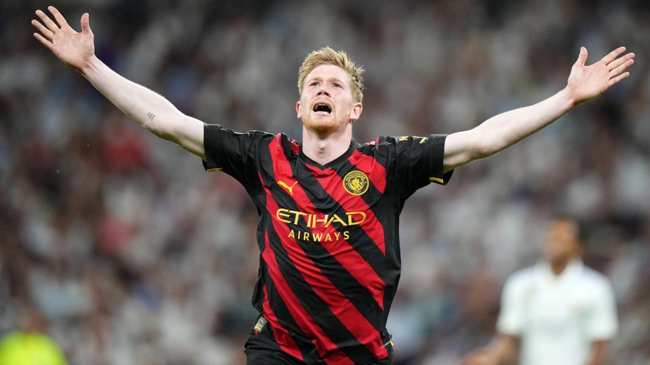 Kevin De Bruyne celebrate Manchester City Real Madrid 2022-23