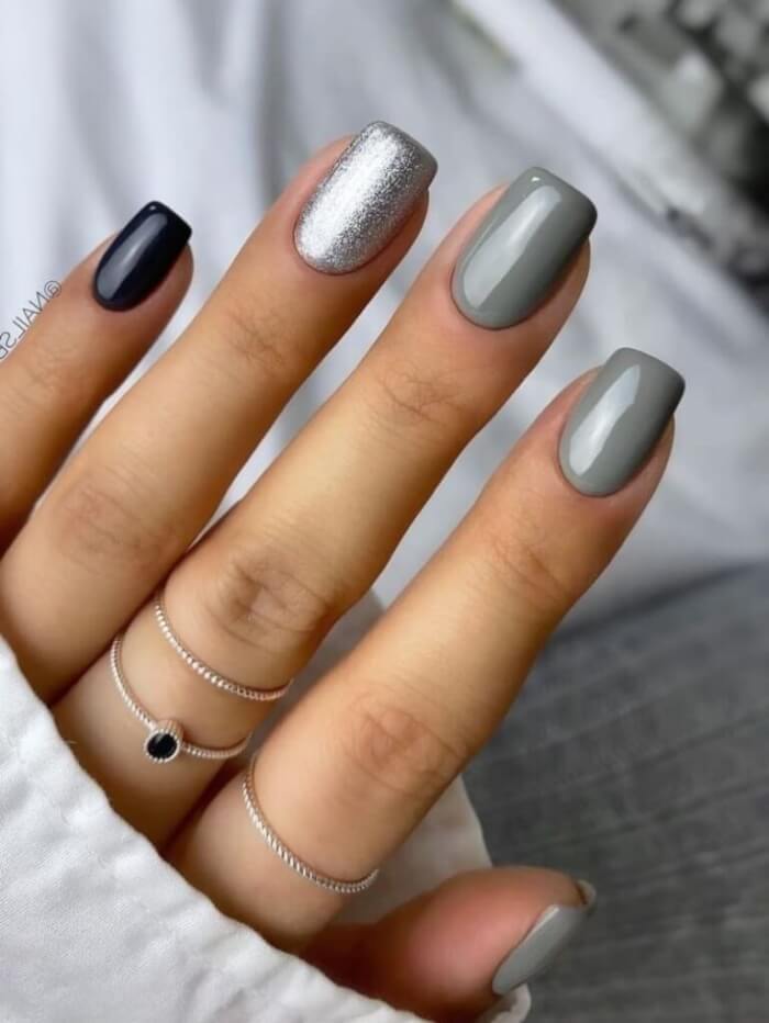 Más de 30 impresionantes diseños de uñas en gris para que sean neutrales - 231