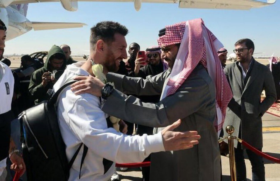 Messi arrived in Saudi Arabia just hours after PSG's shock defeat